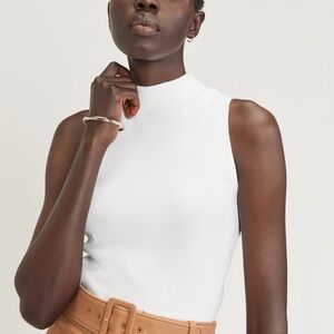 EVERLANE THE RIBBED MOCKNECK TANK Size Small White